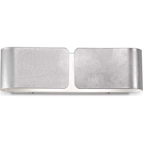 Ideal Lux Clip - Aplique grande de 2 luces para interior Plata, E27