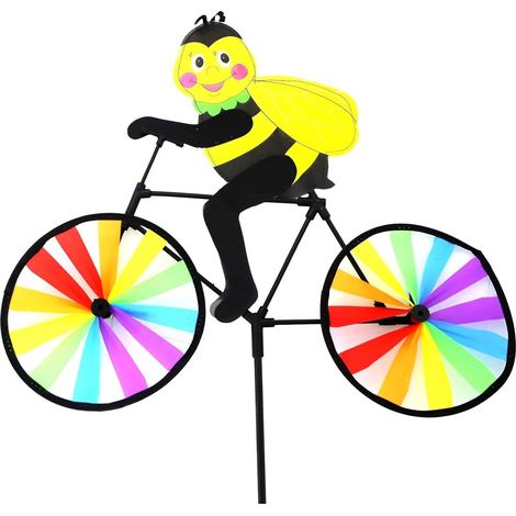 Moulin à vent 3D en forme d'abeille pour jardin, cour, balcon, extérieur, avec option de transport pliable compacte (1) (1/5)