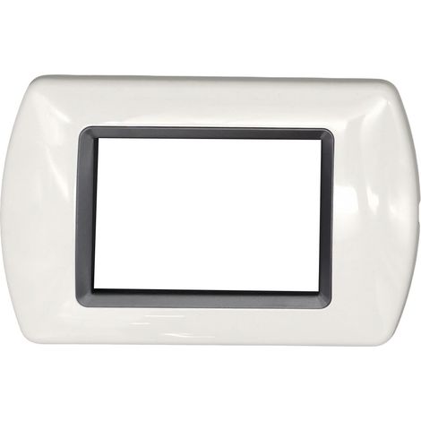 Placche compatibili supporti Bticino Living International light 3 4 7 posti moduli nero bianco legno noce grigio scuro avorio  Bianco - 4 posti