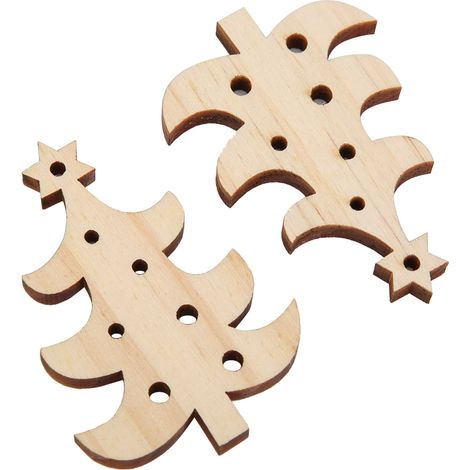 10 assiettes suspendues en bois pour décoration de sapin de Noël et de Nouvel An, faites main (n° 2) (1/5)