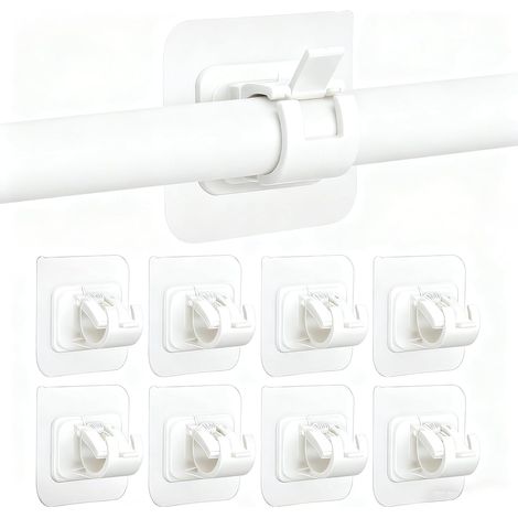 8 Pièces Support Tringle Rideaux,Auto-Adhésif,Sans Percage,9 Kg,Maison Salle De Bain Cuisine