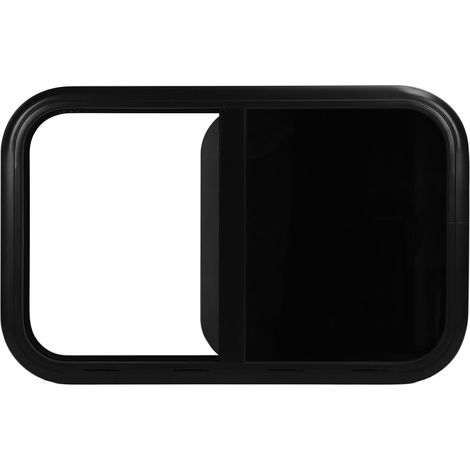 Fenêtres coulissantes arrondies pour camping-cars, 800 x 500 mm, en verre trempé résistant aux UV avec moustiquaires, pour caravanes et remorques (épaisseur de paroi applicable : 25 à 33 mm). (1/5)