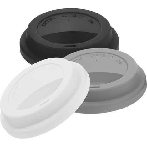 Lot de 3 couvercles en silicone 3,54 pouces, universels, réutilisables, hermétiques et anti-fuite pour mugs et verres. (1/5)