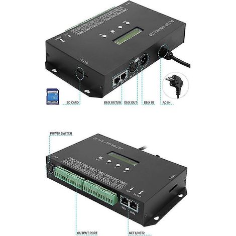 Contrôleur de pixels LED Wi-Fi Artnet vers SPI, compatible avec la synchronisation LAN logicielle, carte SD, console DMX512 (H80)