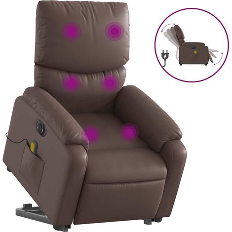 Maison Exclusive - Poltrona Alzapersona Elettrica Reclinabile Marrone Similpelle