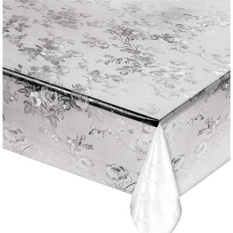 Nappe Transparente Moderne AntiTaches Plastifié Couverture de Table en Pvc Brillant Dis.C - 140x200 cm