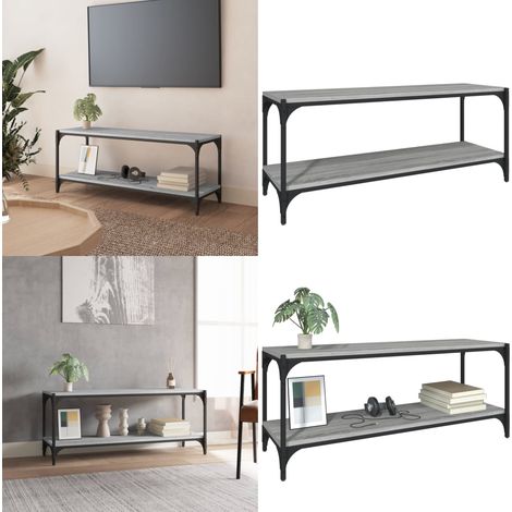 TV-Schrank Grau Sonoma 100x33x41 cm Holzwerkstoff und Stahl - TV Schrank - Industrieller Stil - Holzstil - Grau - Stahlgestell - Home & Living (1/5)