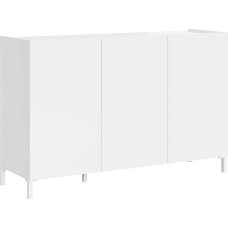 Madia 3 ante 130x40x84 cm Solaria bianco lucido