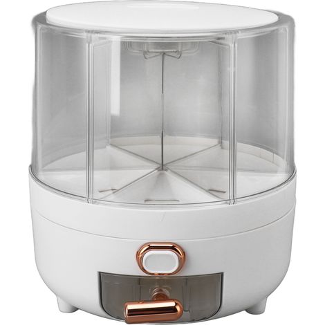 Récipient de stockage de riz rotatif à 360°, distributeur de céréales, cylindre doseur, petit format (1/5)