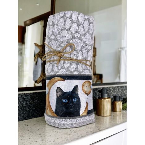 SET GATTI Serviettes Witty en pur coton Made in Italy Gris