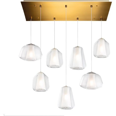 Lampadario classico top light double skin 1176os s7 r e27 led lampada soffitto, vetro trasparente