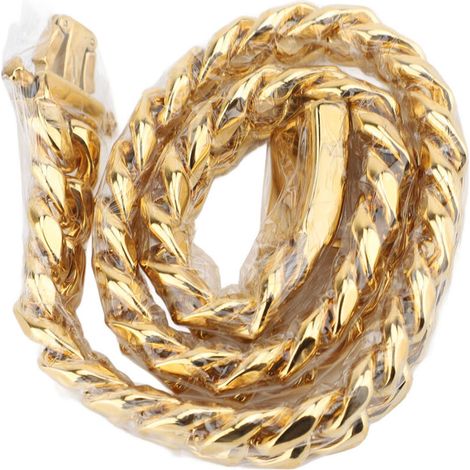 Jeffergarden ‌Collier chaîne pour chien - Mailles cubaines or 15mm, acier inoxydable léger, 45cm - Dressage/marche‌ (1/2)