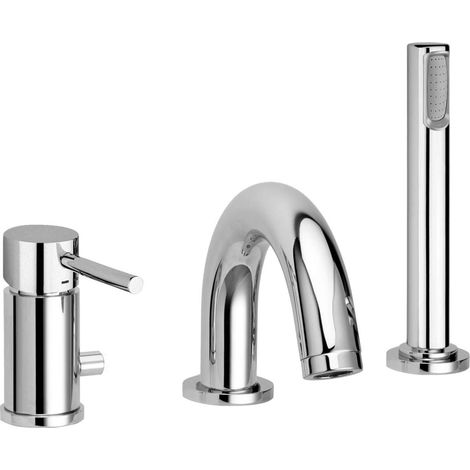 Paffoni Stick - Grifo de 3 orificios para bañera, cromo SK040LCR (1/2)