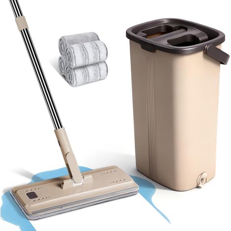 Balai Serpillière Microfibre et Seau, Séparation Eau Propre/Sale (1/5)