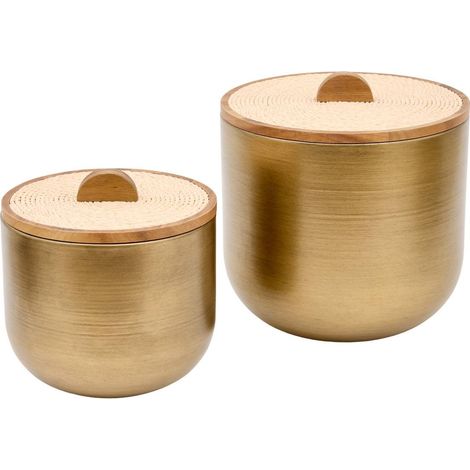 Lot de 2 Boîtes Déco "Erica" 26cm Doré (1/5)