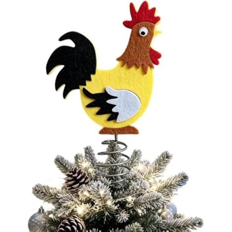 Décoration de sapin de Noël en feutre, coq en feutre (1/5)