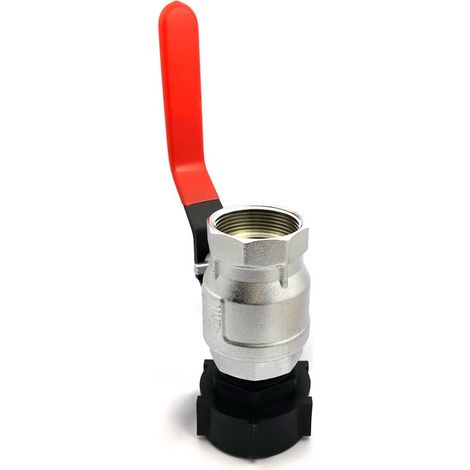 Raccord S60x6 - vanne à boisseau sphérique en laiton chromé sortie femelle 1 pouce 1/2 (1/2)