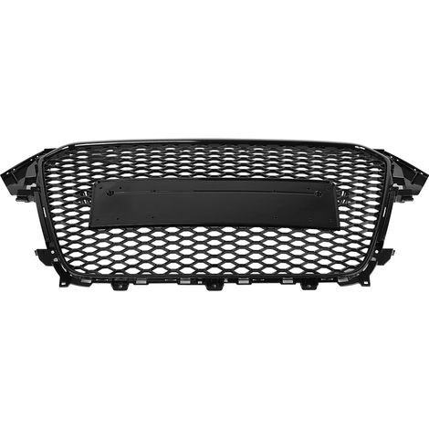 Sportgrill RS4-Stil, sechseckig, schwarz glänzend, im Wabendesign, für Audi A4/S4 B8.5 (2013–2016) (1/5)