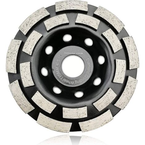 4-1/2 Zoll zweireihige Diamant-Schleiftopfscheibe für Beton, Granit, Marmor, Mauerwerk und Ziegel, passend für 7/8 Zoll Dorn - Crezuo