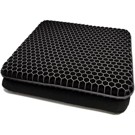 (Noir)Coussin de Chaise,Coussin de Gel Respirant, Coussin Anti Escarres, Soulage la Pression sur Le Orthopédique avec Housse Antidérapant pour