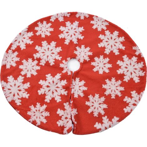Jupe de sapin de Noël blanche à motif flocons de neige, tapis de sapin pour décorations de fêtes de fin d'année, 78 cm / 30,7 pouces (1/5)