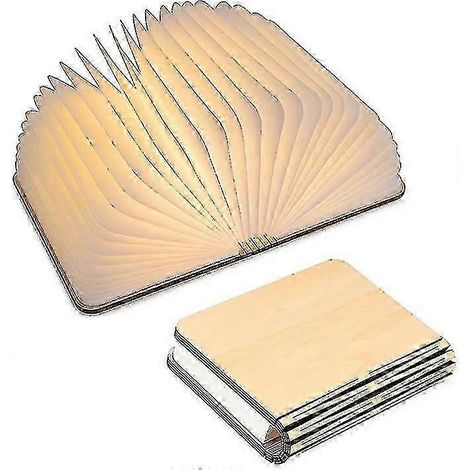 Lampe de livre LED en bois, lampe de livre pliable en papier, rechargeable par USB (1/3)