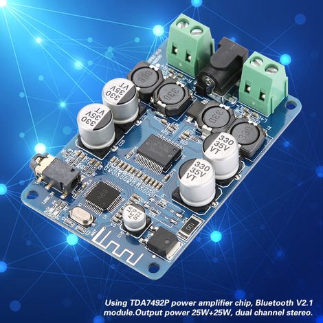 TDA7492P 2x25W Bluetooth V2.1 Audio-Leistungsverstärkerplatine mit AUX-Schnittstelle HW-893 (1/5)