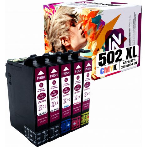 Inchiostro Inkdigo 502XL compatibile con Epson Expression Home XP-5100 XP-5115, certificato TÜV. (1/5)