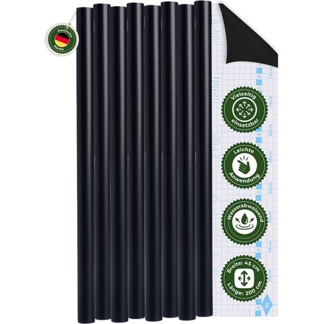 Klebefolie Klebefolie Möbel – Möbelfolie selbstklebend Schwarz 2er Set, 2 x 45 x 200 cm, zuschneidbar, rückstandsfrei entfernbar – Veluxis