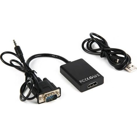 Cable convertidor de audio y video HDMI HD VGA 1080P para PC, adaptador convertidor AV USB AC310 (1/4)
