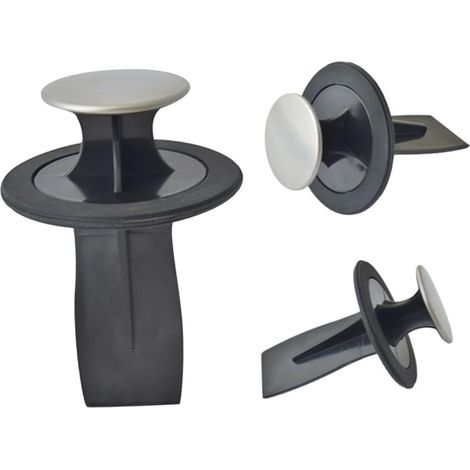Bouchon d'évier, inox, plastique, noir, pour broyeur de déchets (1/5)