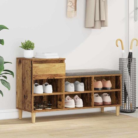 Shoe Cabinet 102 x 36 x 60 cm Engineered Wood Old Wood vidaXL (1/5)