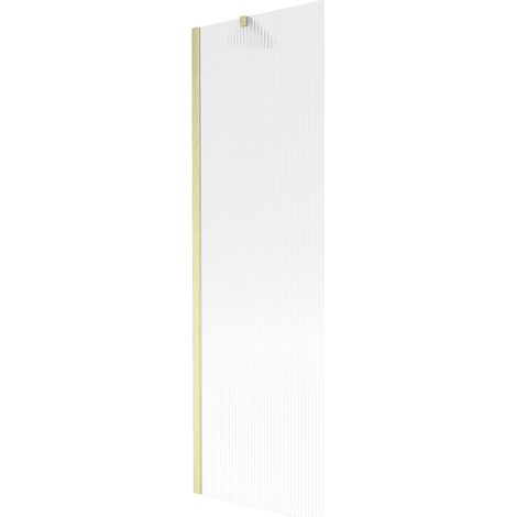 Mexen Next mampara de bañera 1 hoja 60 x 150 cm, rayado, dorado cepillado - 895-060-000-00-09-55 (1/5)