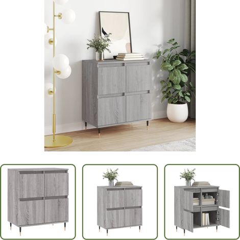 vidaXL Beistelltisch - Sideboard Grau Sonoma 60x35x70 cm Holzwerkstoff (1/5)