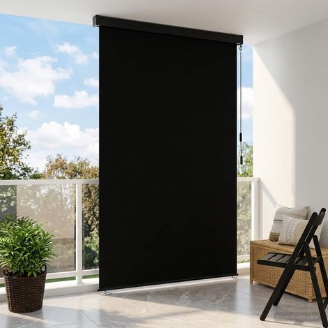 vidaXL Tenda a rullo Nero 80 x 250 cm Tessuto e Alluminio (1/5)