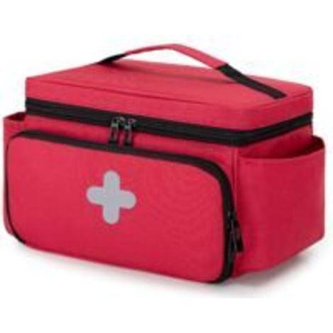 Borsa portaoggetti familiare per medicinali, organizer di pronto soccorso per kit medici di emergenza, custodia vuota, rossa