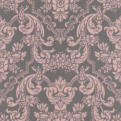 Rasch Vliestapete 570649 Trianon XIII ornament grau-rose, 10,05 x 0,53 m Vliestapeten (1/2)