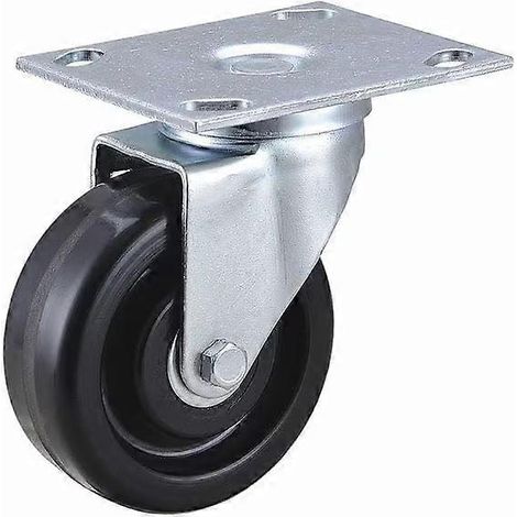 10 cm (4 Zoll) Lenkrolle mit Montageplatte, Tragfähigkeit 159 kg (350 lb), abriebfeste Phenolharzrolle, robust, für Transportwagen und Werkbänke (1/3)