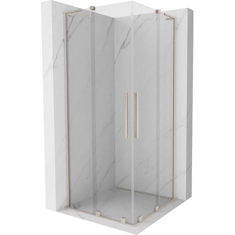 Mexen Velar L Duo Schiebeduschkabine 100 x 100 cm, transparent, gebürsteter Nickel - 871-100-100-02-03-97 (1/5)