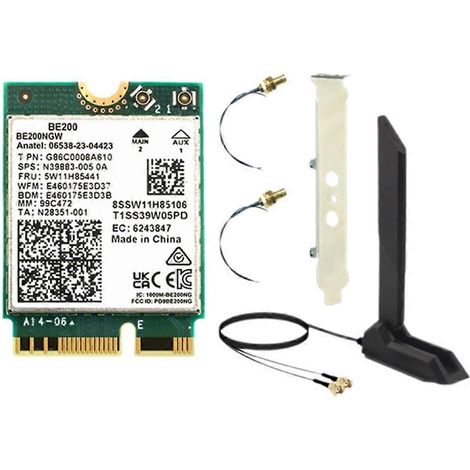 WiFi-Karte 7 BE200 + Magnetantenne 2,4 GHz/5 GHz/6 GHz, Bluetooth 5.4, 8774 Mbit/s WLAN-Adapter für Windows 10/11 (1/5)