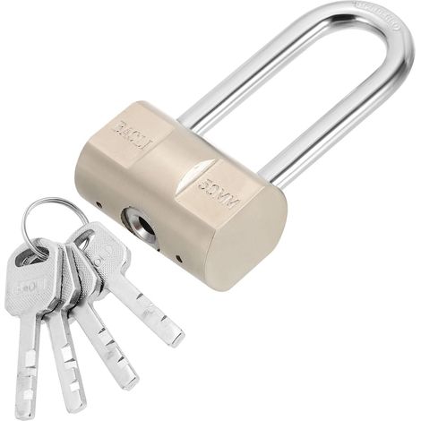 2 Inch (50mm) Cadenas Robuste, Acier Allié Cadenas Haute Sécurité avec 4 Clés pour Portail Entrepôt Conteneur Porte Fenêtre (H:103mm) (1/5)