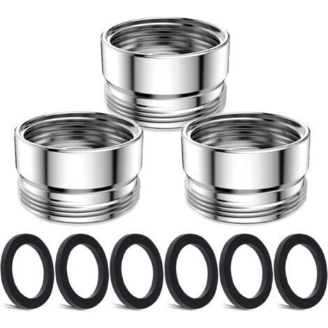 3 pièces Kit d'adaptateur de robinet, Mâle M22 mm vers Femelle M22 mm Ensemble d'adaptateurs pour aérateur de cuisine Adaptateur de robinet d'évier Filtre à eau pour tuyau d'arrosage