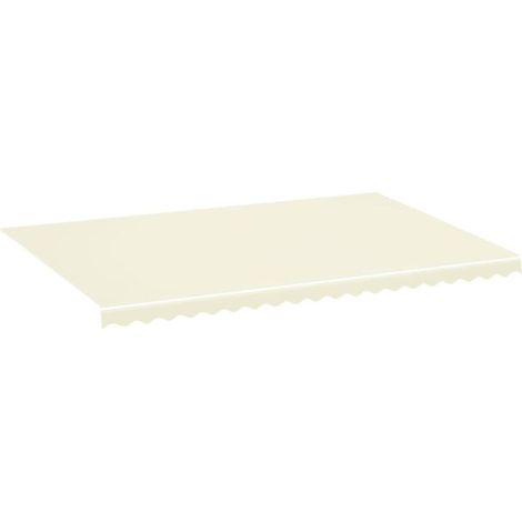 The Living Store Tissu de remplacement pour auvent Crème 5x3,5 m - Tissu D'auvent - Auvent De Jardin - Toile D'ombrage - Protection Solaire - Parasol De Jardin (1/5)