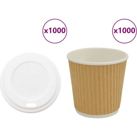 Tasses à café en papier avec couvercles 1000 pcs 4oz 100ml vidaXL (1/5)