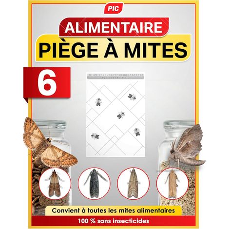 Pièges à Mites Alimentaires - 6 Pièges Anti Mites Alimentaires avec Phéromones - Piege a Mite Alimentaire pour Cuisine, Placard et Garde-Manger - Détection d’Infestation - Protection 8 Semaines (1/5)