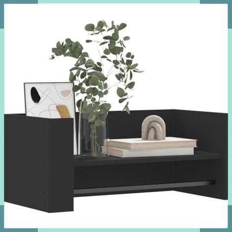 848452 étagère murale noir 70,5x35x30,5 cm bois d'ingénierie (1/5)