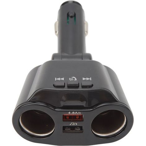 Bluetooth-Autoladegerät mit 2 Anschlüssen, zwei USB-Anschlüssen, Freisprecheinrichtung, MP3-Player und Kfz-Adapter. (1/5)
