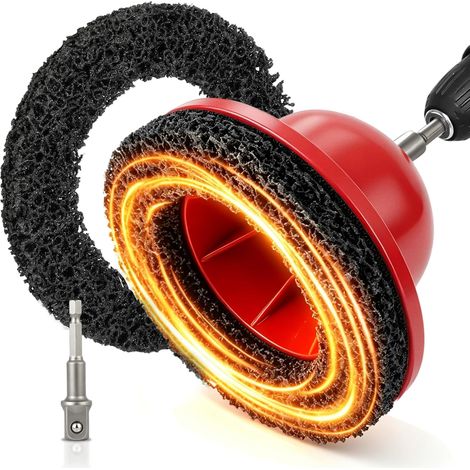 Ponceuse de moyeu de roue 90-150 mm avec adaptateur 1/2", nettoyeur de moyeu de voiture pour enlever la rouille et la saleté, convient pour visseuse sans fil, idéal pour l'atelier automobile (1/5)