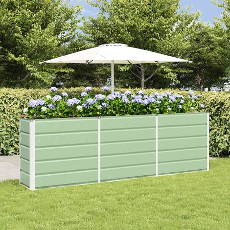 vidaXL  Planter  Green 240 x 40 x 75 cm Steel
