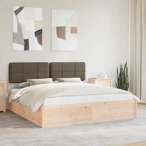 vidaXL Letto con Testiera Rivestita Talpa 180 x 200 cm Pino massello (1/5)